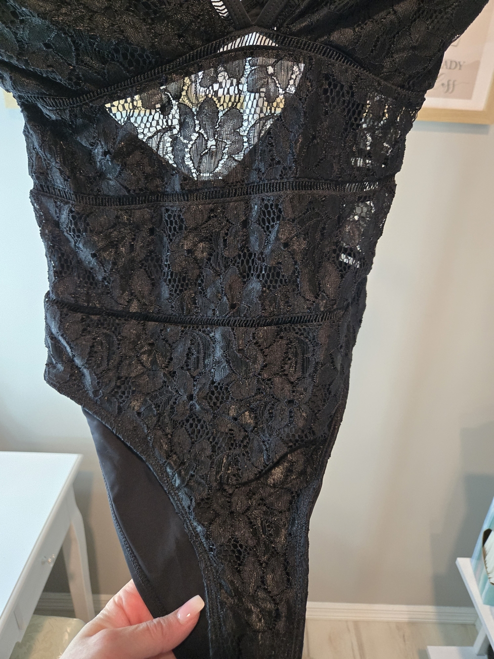 🌞⛱️👙 New Cupshe Black Lace One-Piece Swimsuit